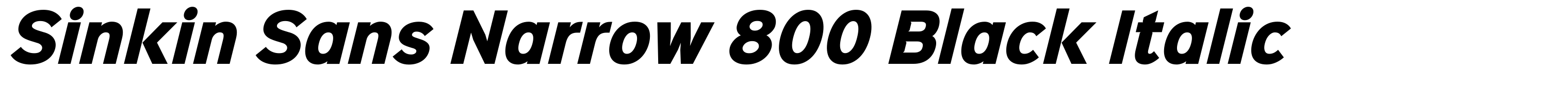 Sinkin Sans Narrow 800 Black Italic